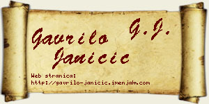 Gavrilo Janičić vizit kartica